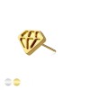 316L SURGICAL STEEL THREADLESS PUSH IN 3D DIAMOND TOP PART